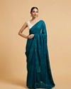 Rama Green Bel Buti Embroidered Saree with Rhinestones